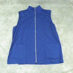 NWT Simply Susan by Susan G BLUE ZIPPERED SLEEVELESS TUNIC Women's  Size L   ANB